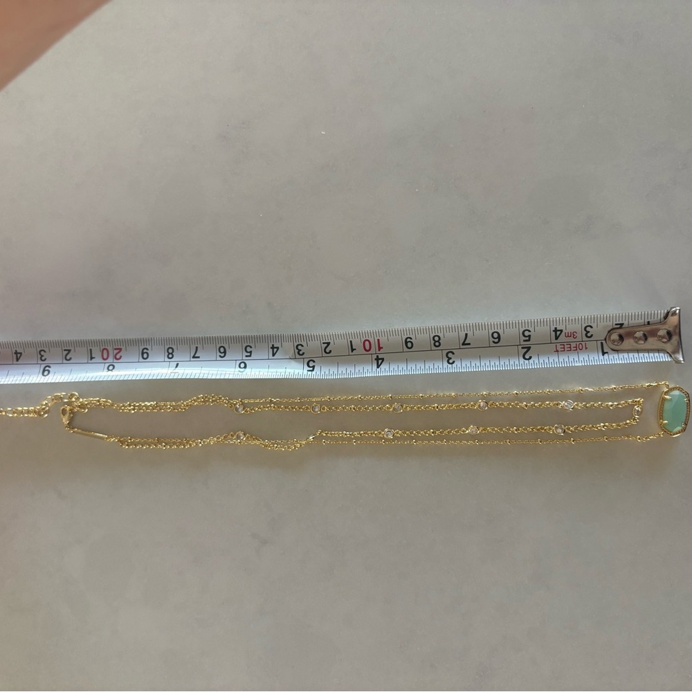 Kendra Scott - Gold Plated Necklace with Aqua Green Stone - Picture 5 of 5